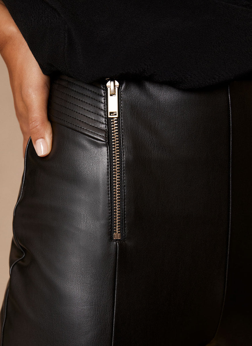 Black Faux Leather Treggings#N#– Mint Velvet